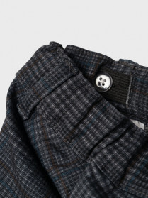 NAME IT Comfort Chino Bukser Silas Dark Grey Checks